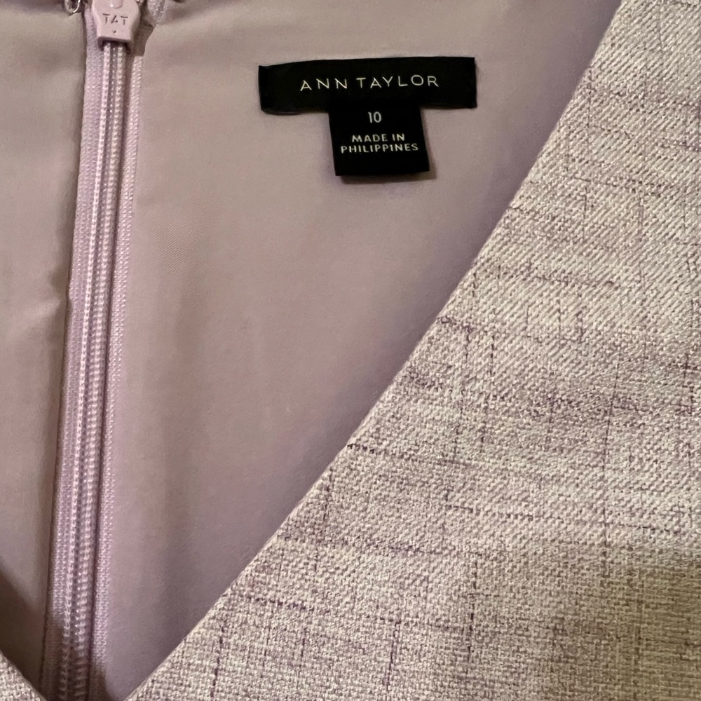 Ann Taylor Crosshatch Puff Sleeve Dress - Picture 2 of 3